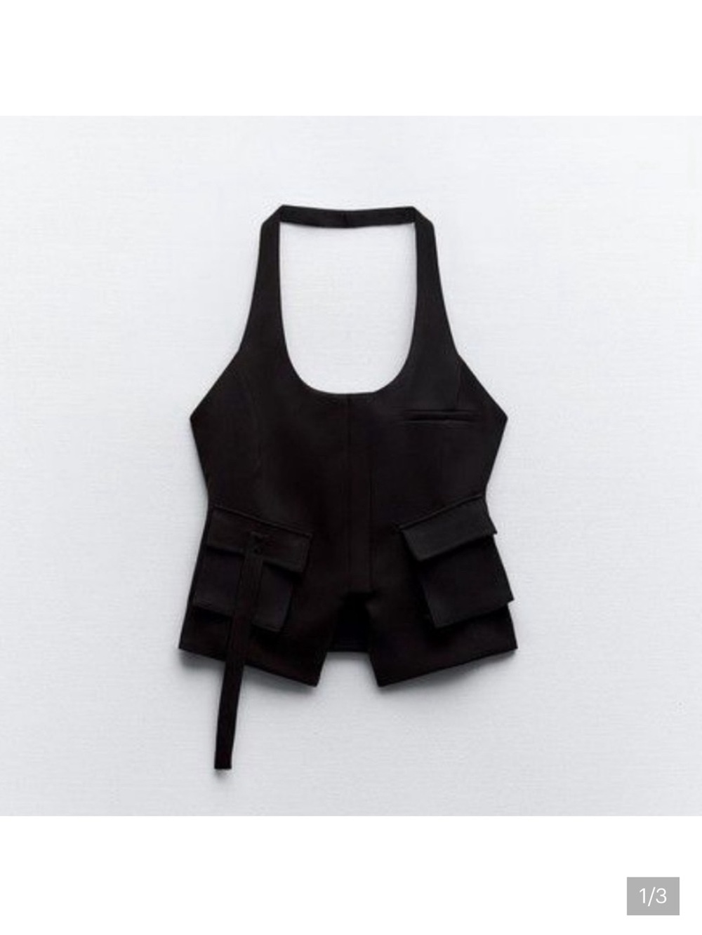 Zara Black Cargo Pocket Halter Top
